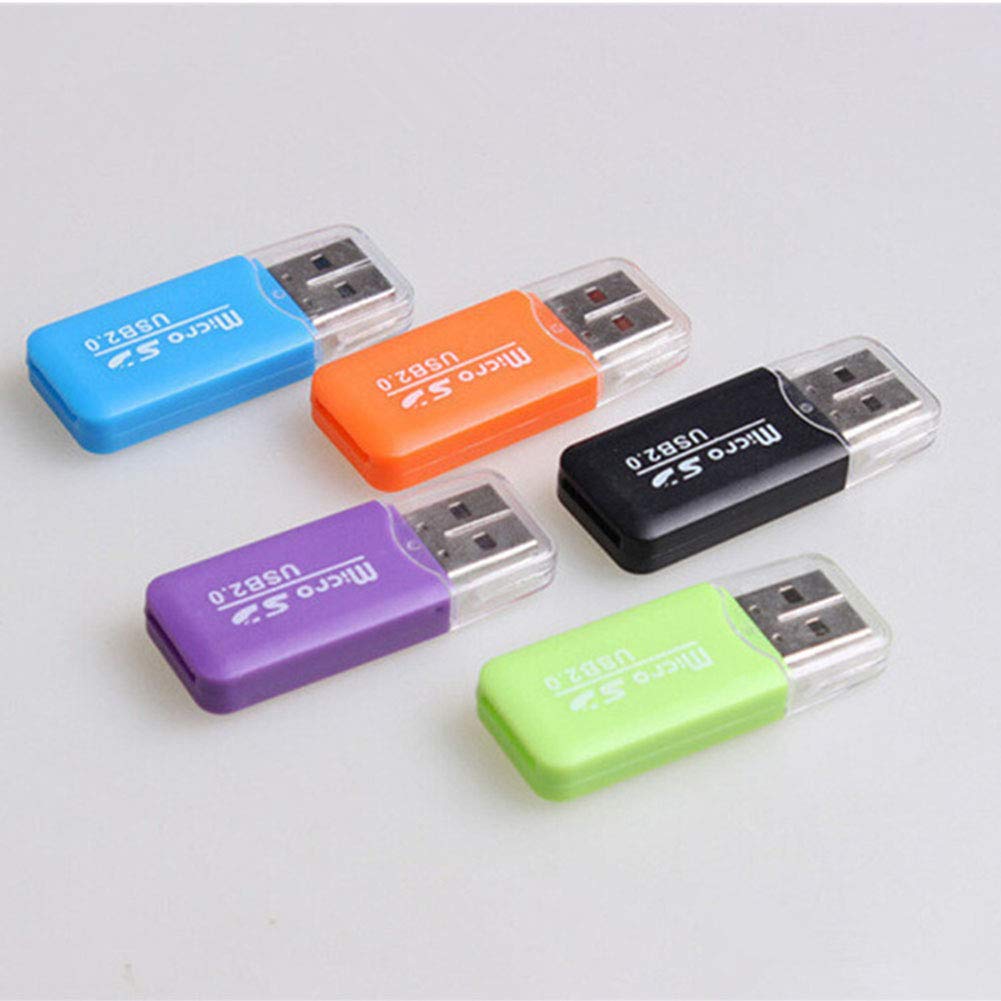 VizGiz 6 Pack Micro SD Card Reader SDXC TF USB 2.0 T-Flash MicroSD TransFlash Memory Card Reader Adapter Writer Mini Ice Cool for Android Phone Camera
