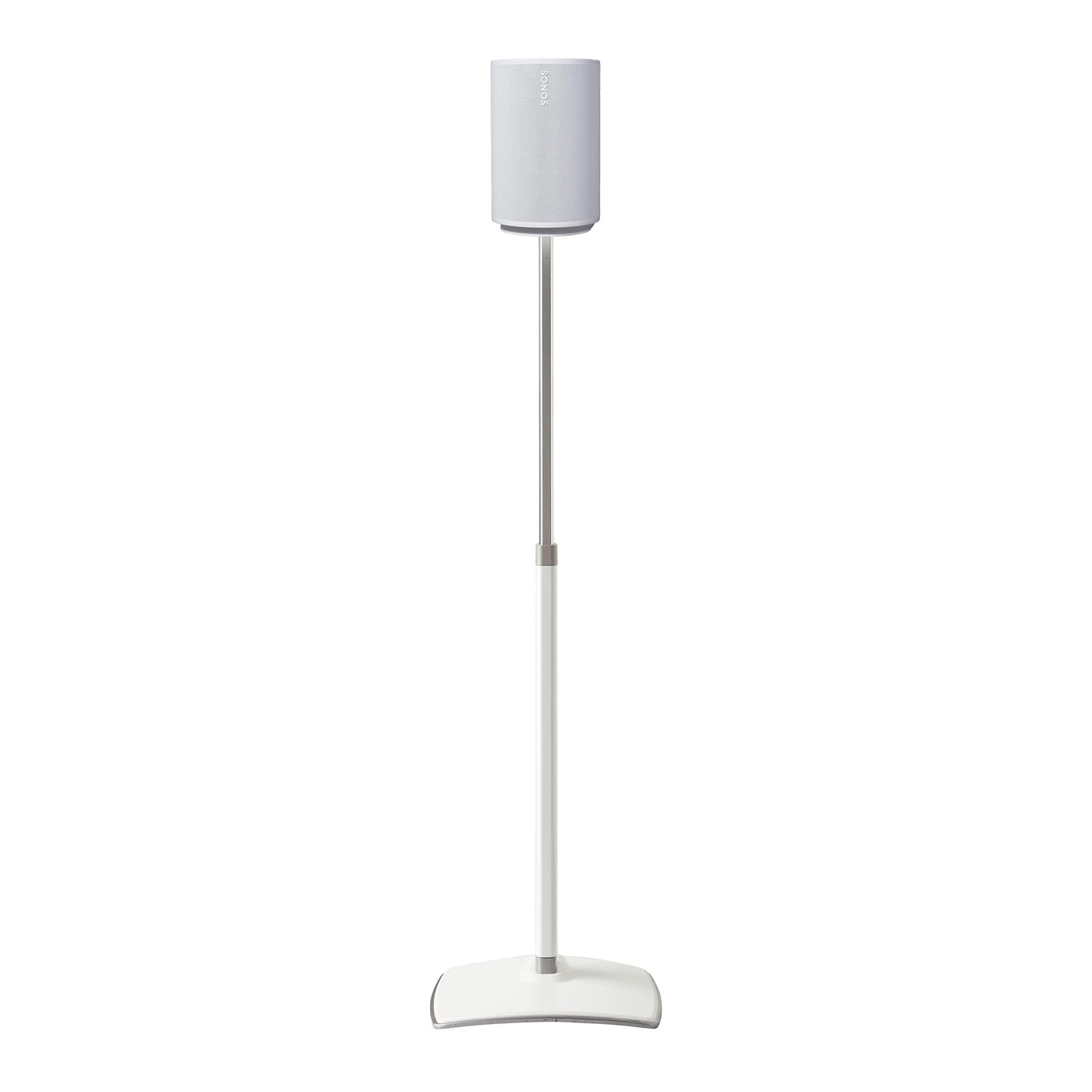 Sanus Speaker Stand for Sonos Era 100 Speakers - Height Adjustable Single Stand w/Easy 3 Step Install - Includes Rubber Feet & Carpet Spikes - White