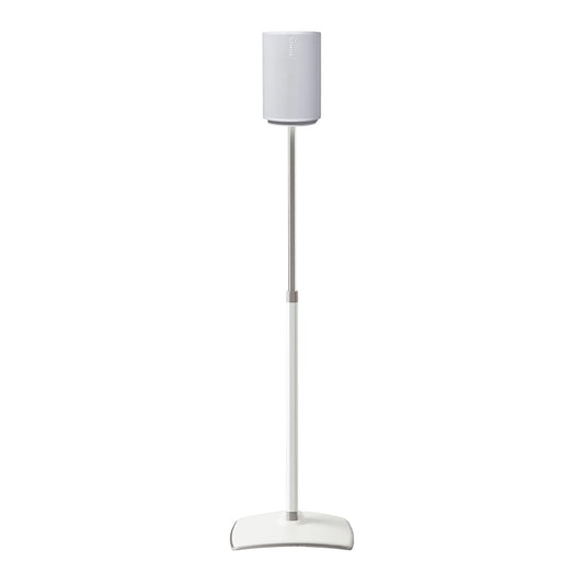 Sanus Speaker Stand for Sonos Era 100 Speakers - Height Adjustable Single Stand w/Easy 3 Step Install - Includes Rubber Feet & Carpet Spikes - White