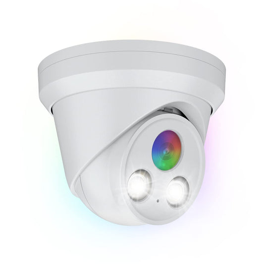 5MP Full Color PoE IP Camera, 2.8mm Lens 118° Wide Angle, F1.0 Aperture, 98.4ft Full Color Night Vision, Human/Vehicle Detection, Built-in Mic, Metal
