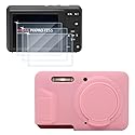 Screen Protector (3+1Pack) Compatible for Kodak PIXPRO FZ55 Digital Camera,Tempered Glass Film Anti-Scratch High Definition and Soft Silicone Case