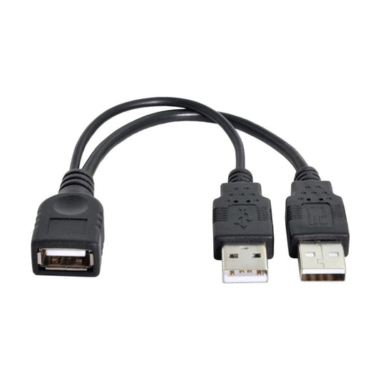 chenyang USB 2.0 Y Splitter Cable USB 2.0 Female to Male Data Charger Extension Cable with Auxiliary Power Supply Port