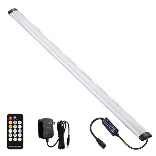 LAIFUNI Dimmable Under Cabinet Lighting, Color Temperature Changing LED Light Bar, Daylight to Warm White Lights, Remote Control Lamp for Desk