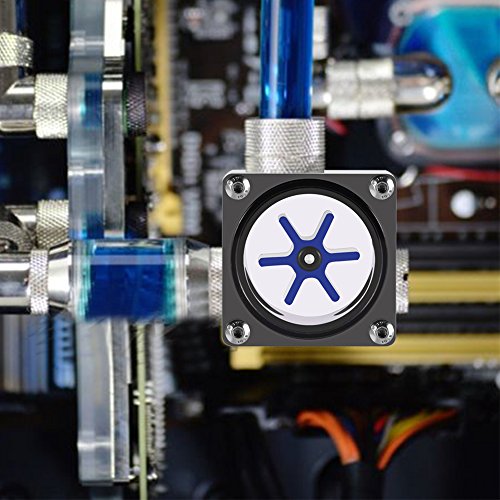 Wendry PC Water Meter Indicator, G1/4 Thread Computer Water Cooling Meter, 6 Impeller 3-Way Meter for PC Water Cooling System
