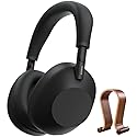 Sony WH-1000XM6/B Best Wireless Noise Canceling Headphones Black Bundle with Deco Gear Wood Headphone Display Stand Secure Tabletop Holder/Gaming…
