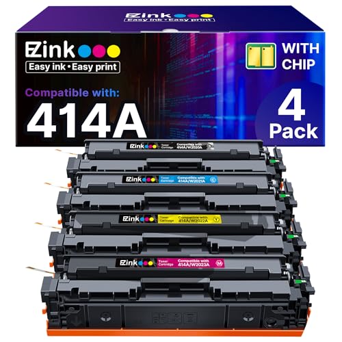 E-Z Ink 414A Toner Cartridges Compatible for HP 414A 414X W2020X, 4 Pack