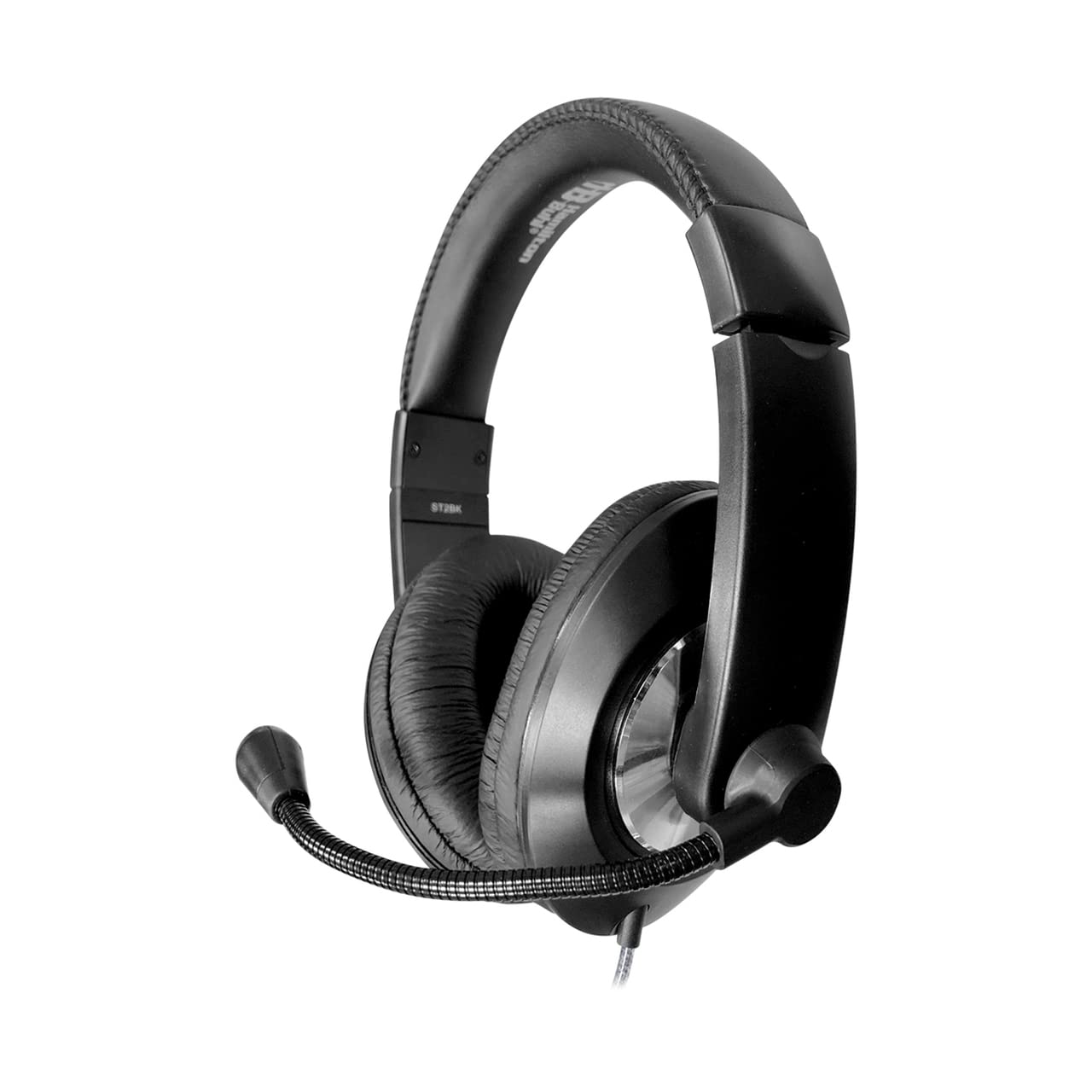 HamiltonBuhl Smart‑Trek Deluxe Over‑Ear Stereo Headsets 50‑Pack, Noise‑Canceling Mic, In‑Line Volume Control, 3.5mm Plug, Leatherette Cushions…