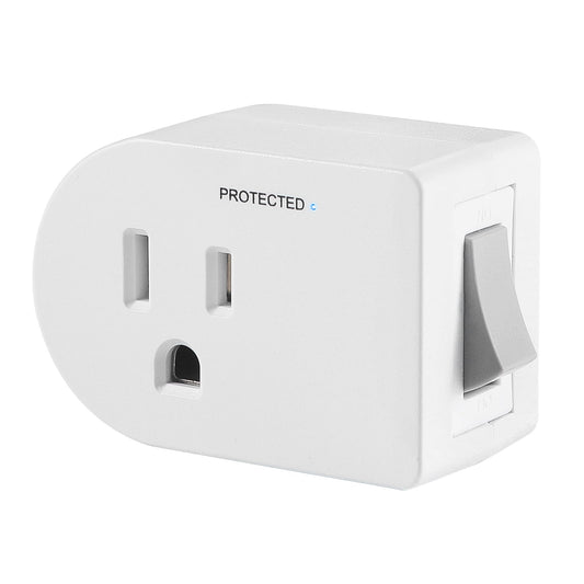 Single Surge Protector Plug with ON/Off Switch, FiiMan ETL Listed Grounded Outlet Wall Tap Adapter with Indicator Light, 1-Outlet