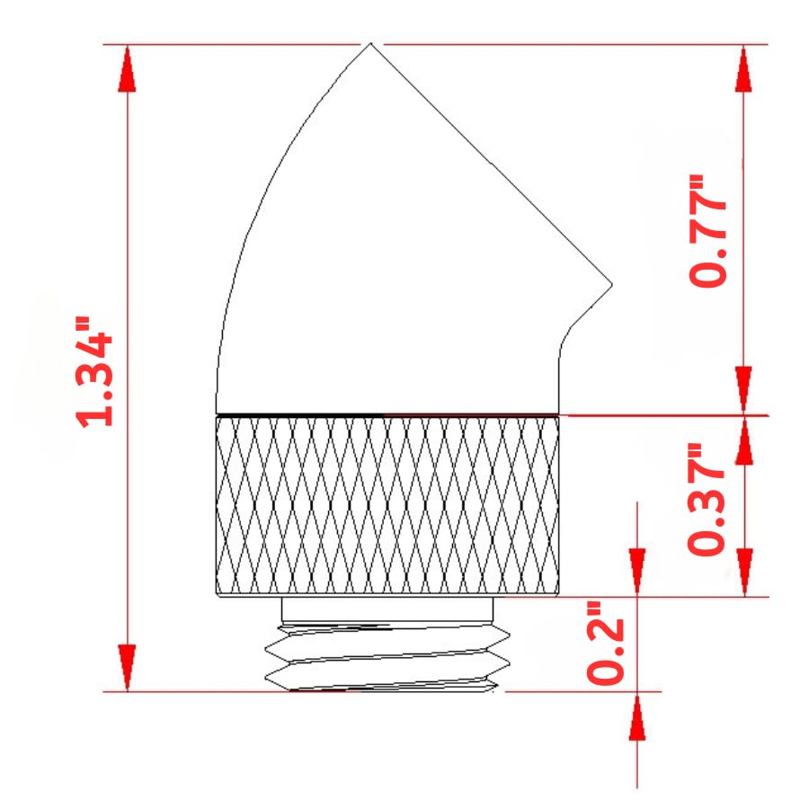 dracaena.io 2 Pack G1/4" 45° Rotary 360° Swivel Fitting, Male to Female Extender Adapter for PC Water Cooling Loop, Computer Liquid Cooling Fittings