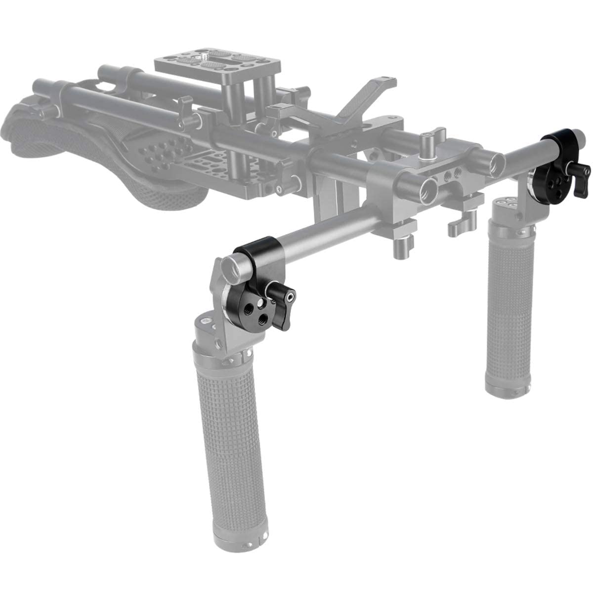 NICEYRIG Rosette Adapter with 15mm Single Rod Clamp, M6 Thread Rosette Mount Applicable for Camera Video Support System