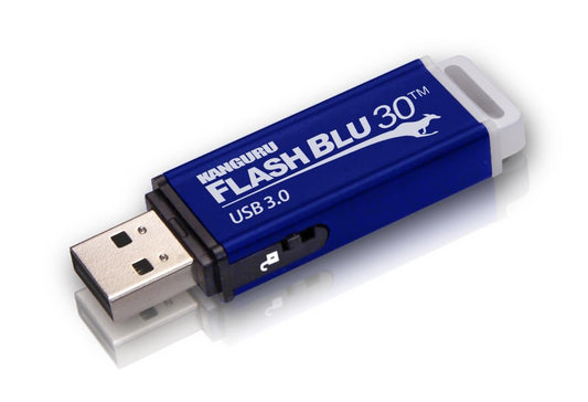 Kanguru FlashBlu30 - 32GB USB Flash Drive - Physical Write Protection Switch - Super Fast USB 3.0