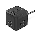 Power Strip with USB, Outlet Strip JSVER USB Power Strip, Power Strips 3 USB Ports 3 Outlets, 4.92ft Power Extension Cord for iPhone Xs/XR/X/8
