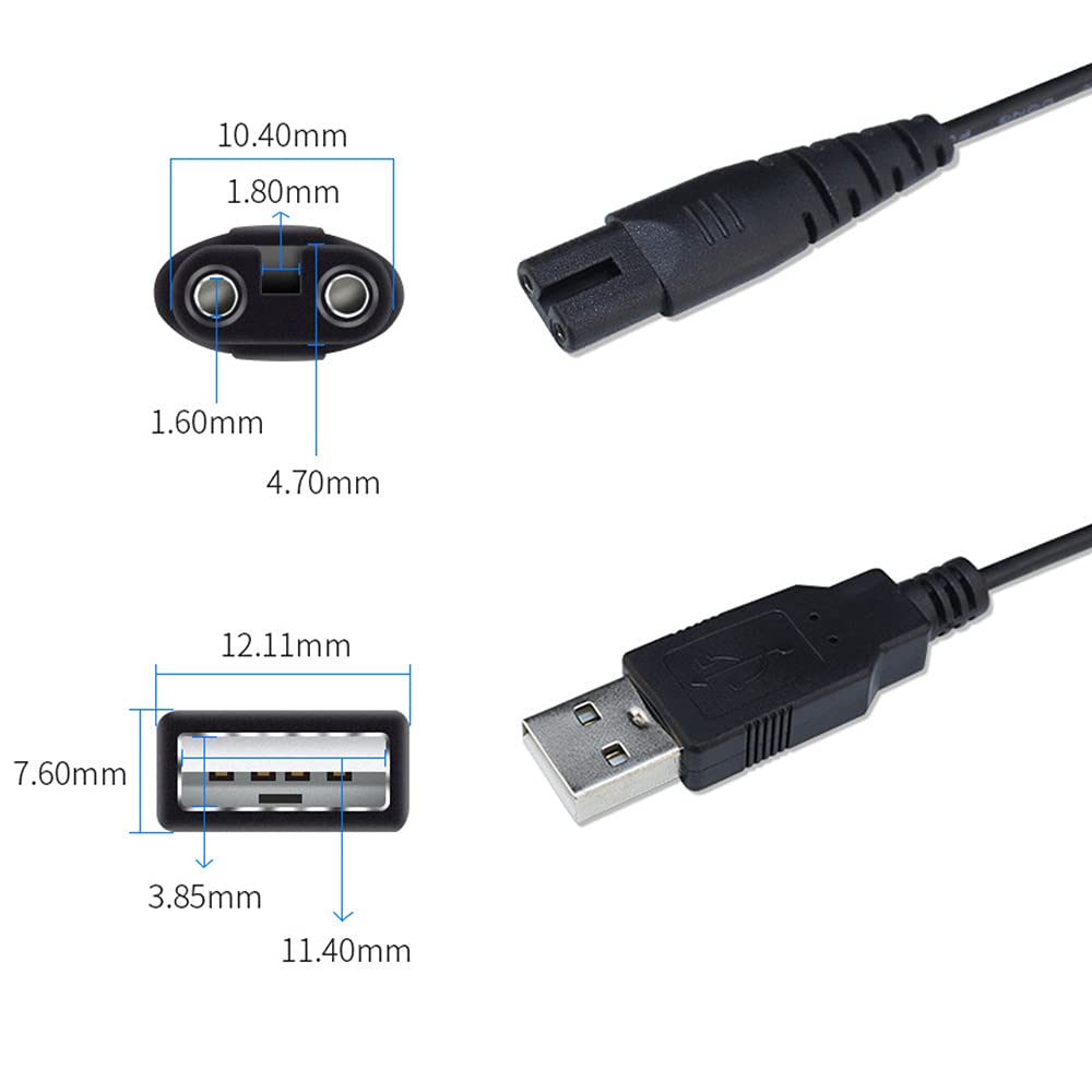 USB Charging Cable for Water Flosser, Portable Cordless Oral Irrigator Replacement Cable, Compatible with Nicwell Fairywill Aquasonic Nicefeel