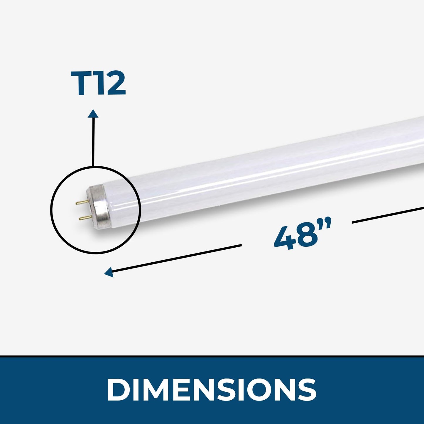 Circle? Case of 14 F40T12/SP865 Daylight Linear Fluorescent 40-Watt T12 6500K Light Bulbs 48"