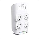 360 Electrical Revolve Wall Tap Power Surge Protector with 4 USB Ports, 4 24 W Rotating Outlets, Multi Plug Outlet Splitter, Adapter for Electric Wall