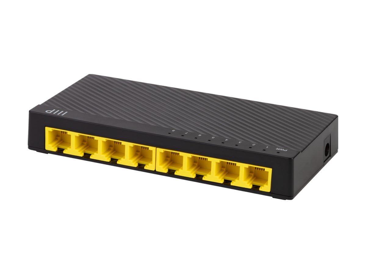 Monoprice 8-Port Gigabit Ethernet Unmanaged Desktop Switch - 10/100/1000Mbps, RJ45, IEEE 802.3ab, Plug-n-Play, Fanless Design, Jumbo Frame Support