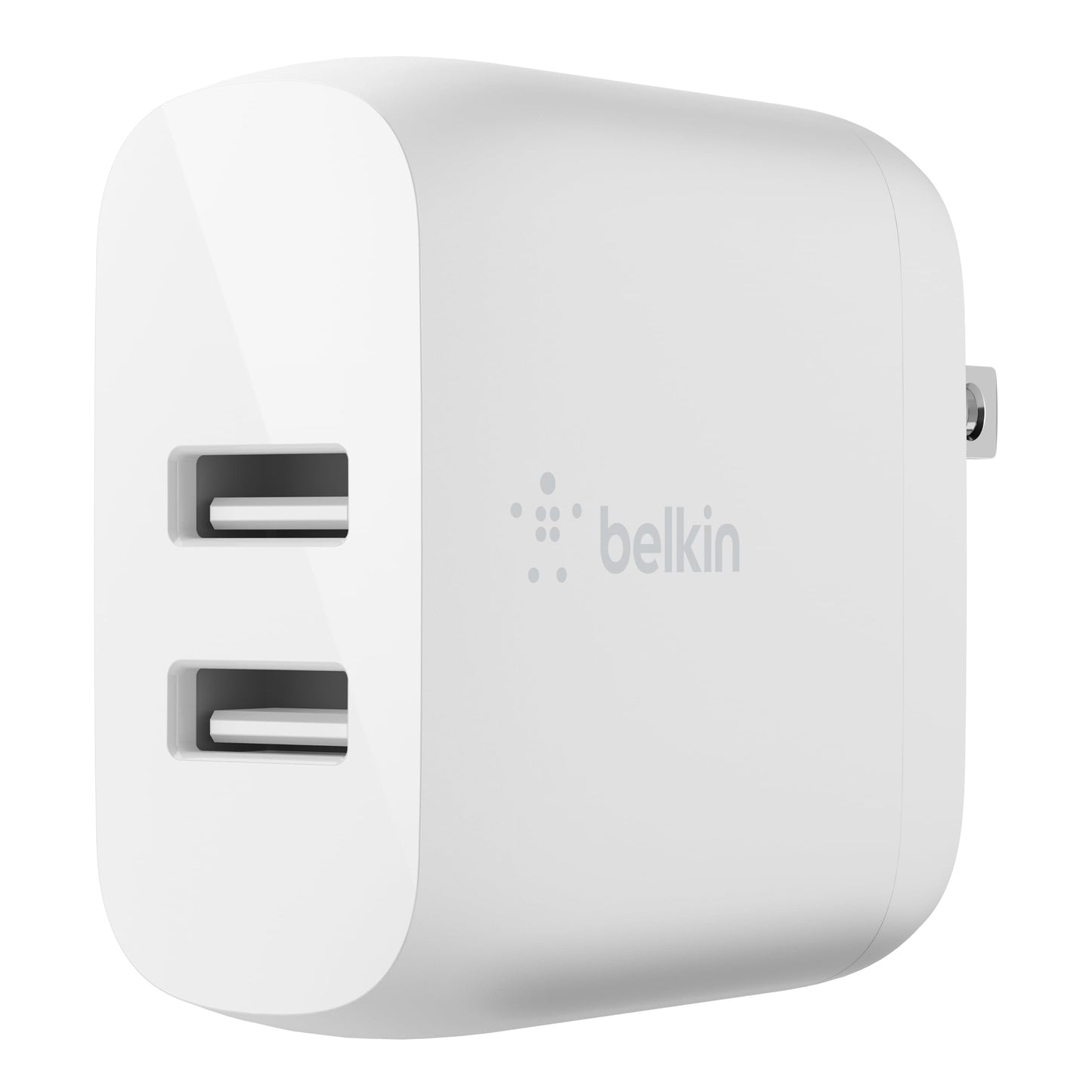 Belkin Dual Port USB Charger Block 24W - iPhone Charger Fast Charging - iPhone 17, Air, Pro, Pro Max, iPad, AirPods, Apple Watch, Samsung Galaxy S25