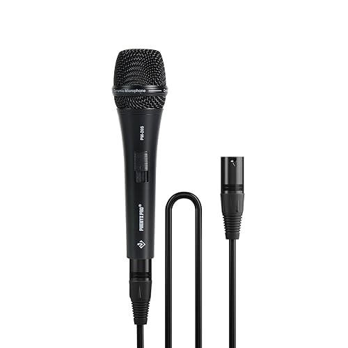 Phenyx Pro Vocal Microphone, Supercardioid Dynamic Mic with 16.4 ft XLR Cable, Mic Clip, Storage Bag, Wired Handheld Microphone for Singing, Stage