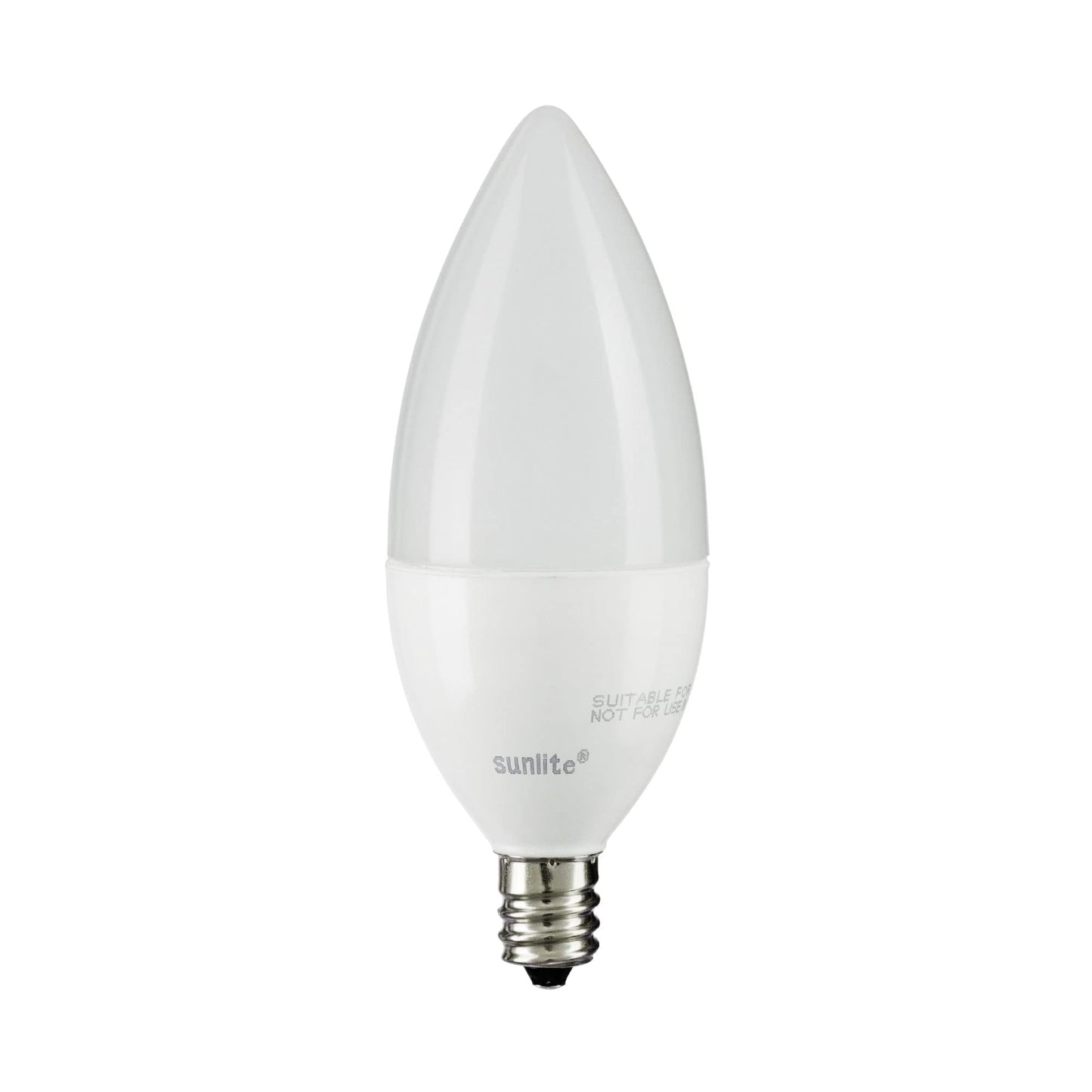 Sunlite LED B11 Frosted Torpedo Tip Chandelier Light Bulb, 7 Watts (60W Equivalent) 500 Lumens, Candelabra E12 Base, Dimmable, ETL Certified, 5000K