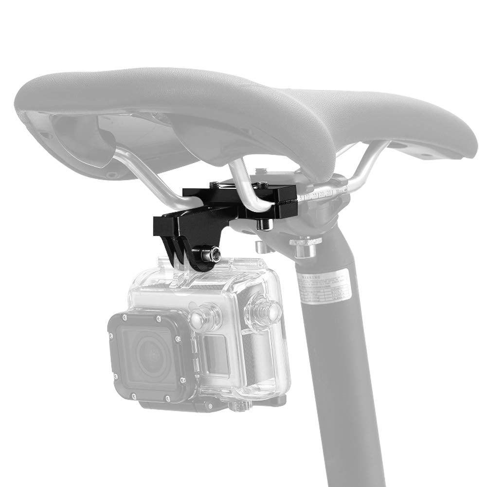 ParaPace Bicycle Saddle Rail Camera Mount Bike Seat Mount for GoPro Hero 10/9/8/7/6/5s/5/4s/4/3+ Campark AKASO DJI OSMO Action Cameras
