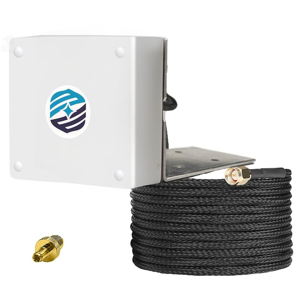 Maswell Cellular Antenna 700-6000 MHz SMA,TS9 Connecter 5G 4G WiFi6 Screw and 3M Adhesive Mount UV Stabilized IP67 Nylon overbraids Cable