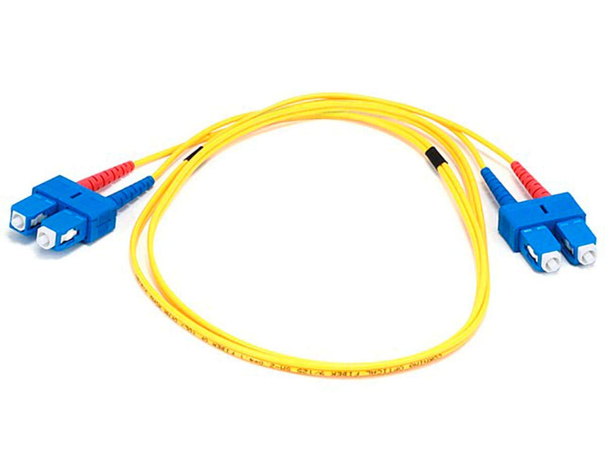 Monoprice Fiber Optic Cable, SC/SC, Single Mode, Duplex - 1 meter (9/125 Type) - Yellow