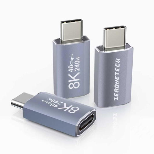 3 Pack USB C to C Extender Adapter [8K Video, 240W Charging, 40Gbps Data], for Wireless Mini Microphone, USB C flash drive, iPhone Portable Charger…