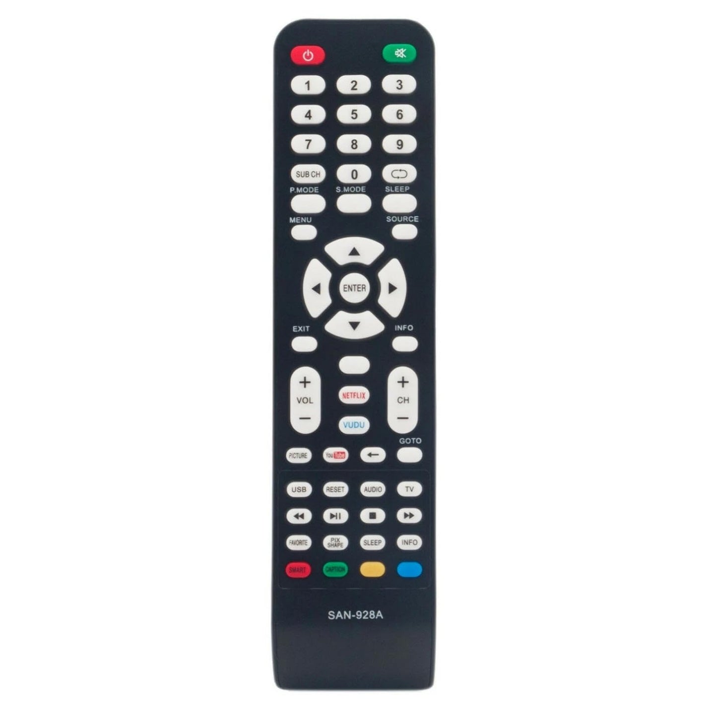 SAN-928A TV Remote Control for Sanyo TV in Living Rooms or Rooms, No Programming or Pairing Needed, Replacement Remote Compatible Models GXCC NH315UP