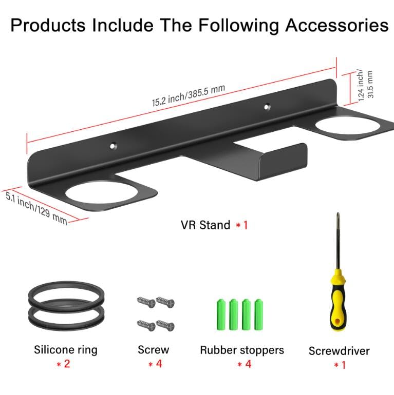 Coyktonty VR Headset Wall Mount Storage Stand Hook for Meta O-culus Quest 2/O-culus Quest 3/O-culus Quest pro VR Headsets, Gaming Controller Hanger