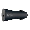 Belkin Boost Charge 27W Quick Charge 4+ Car Charger with 4ft/1.2m USB-C to USB-C Cable (Quick Charge 4+ Charger) (F7U076bt04-BLK)