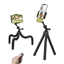 Phone Tripod, Flexible Tripod, Upgrade 4-Axis Angle Adjustment, Unique 360° Rotating Holder, Sturdy Octopus-Style Legs, and Wireless Remote Shutter