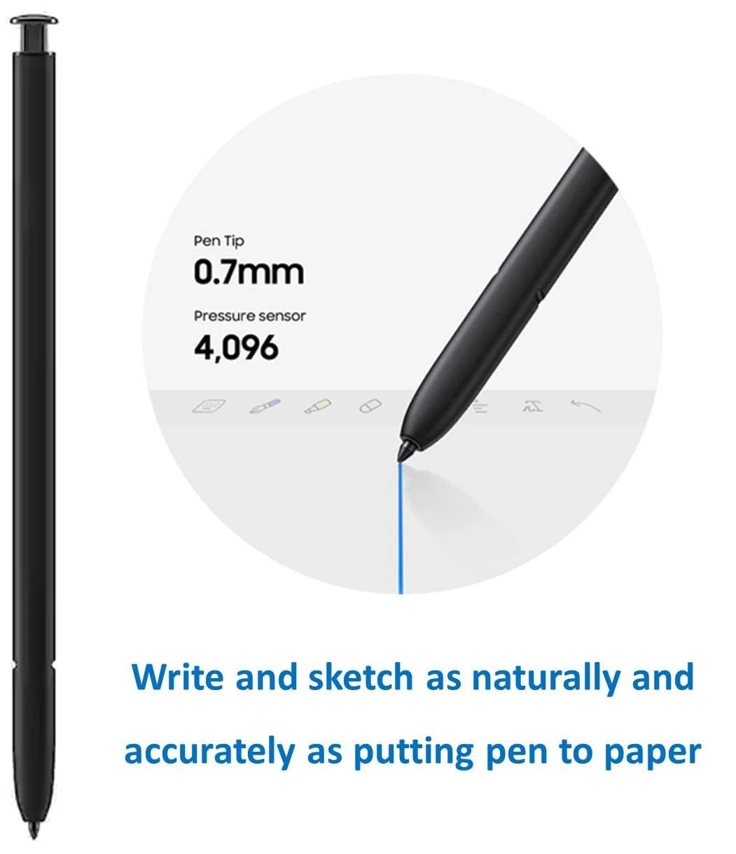 S Pen S23 Ultra (withBluetooth) Replacement for Samsung Galaxy S23 Ultra Stylus Pen (4096 Pressure Levels) + Replacement Tips/Nibs, Gray Top Matches