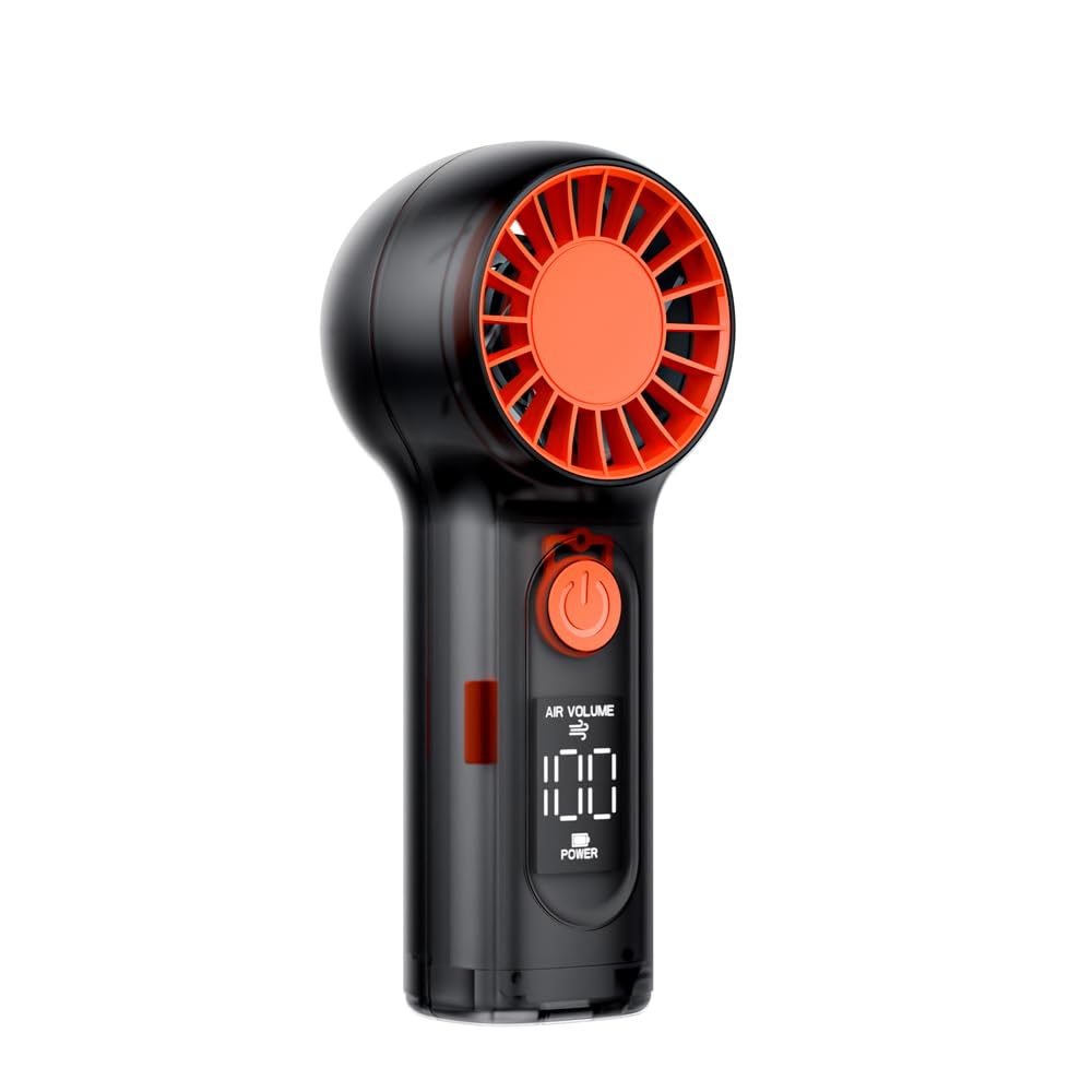 VEKK Portable Handheld Fan with LED Display,100 Speed Mini High Speed Rechargeable Turbo Fan Blow Cold Air, Small Personal Cooling Travel Essential
