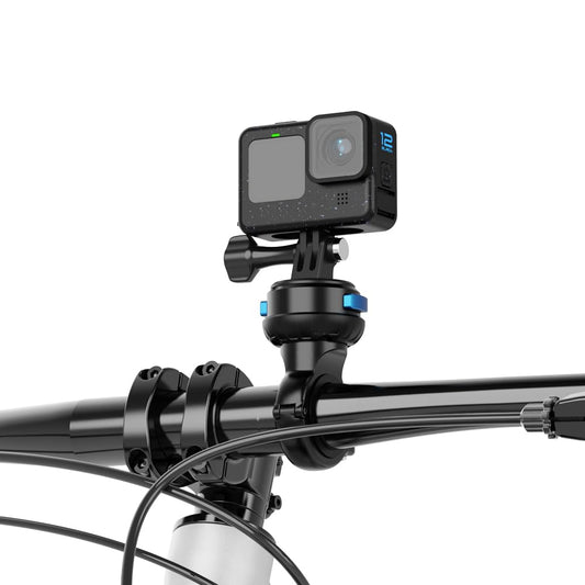 SUREWO Magnetic Quick Release Handlebar Bike Pole Mount, Motorcycle Handlebar Clamp Mount with Shock-Absorbing Base Compatible with Go Pro Hero