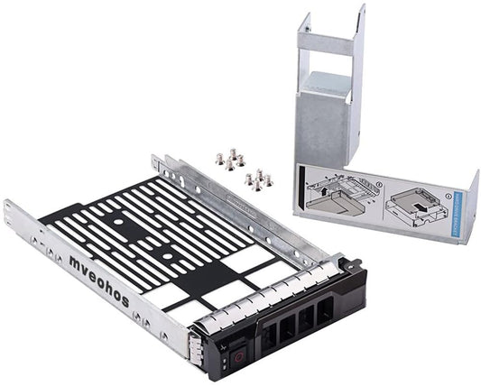 mveohos 3.5" SAS/SATA Hard Drive Tray Caddy with 2.5" HDD Adapter SSD SAS SATA Bracket for Dell Poweredge R320, R420, R720, T320, T420, T620 Servers