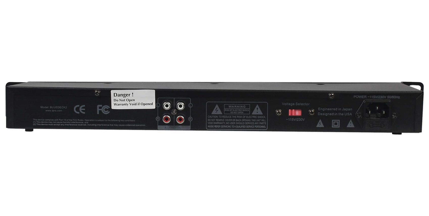 Technical Pro BLUEDECK2 Rack Mountable DJ/Pro Audio Bluetooth Receiver