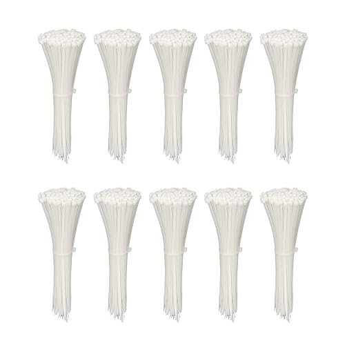 1000 Pack 4 inch KOOWIN Nylon Plastic Cable Zip Ties Small Wire Wraps White