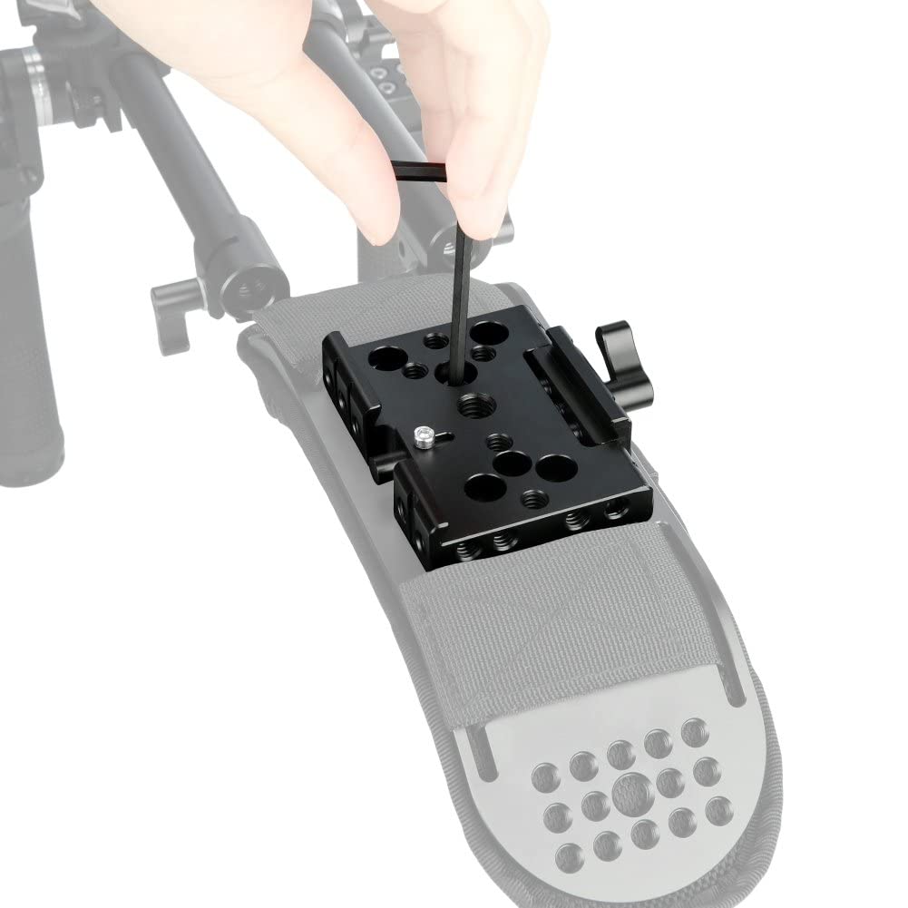 NICEYRIG Quick Release Base Plate Compatible with Manfrotto 577, 501, 504, 701 for DSLR Camera 15mm Rail Support System