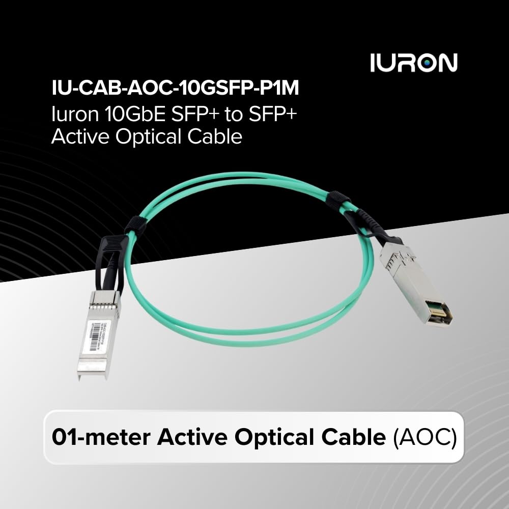 Iuron 10GbE SFP+ to SFP+ 10GBASE-AOC Active Optical Cable SFP+ Assembly 1-Meter