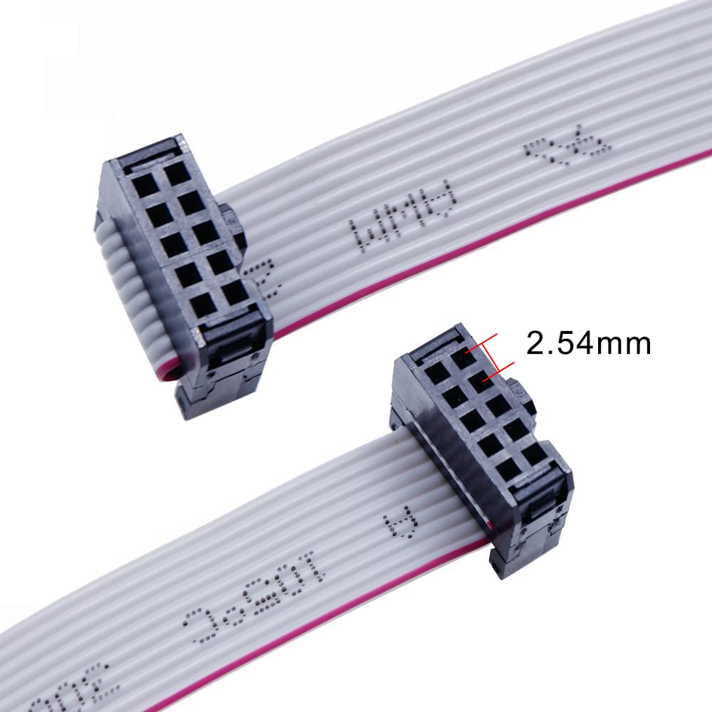 Treedix 2pcs JTAG Breakout Board Adapter SWD Adapter Board Jtag Debug Board with 2 Row 2.54mm Pitch 10pins Female to Female IDC Connector Flat