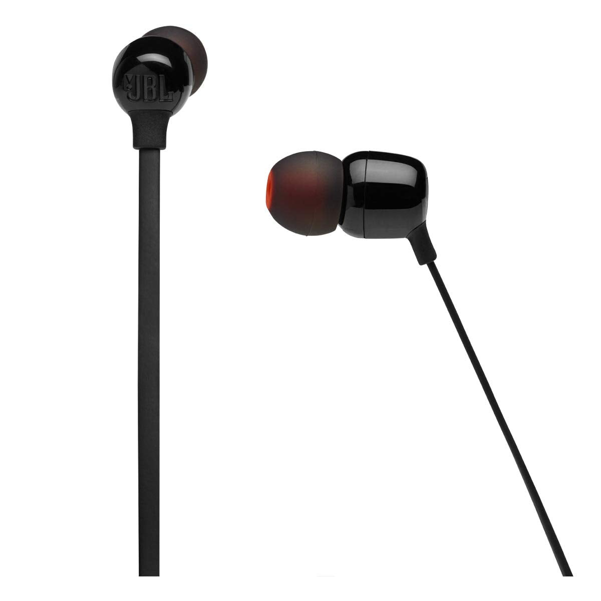JBL Tune 125 - Bluetooth Wireless in-Ear Headphones with 3-Button Mic/Remote and Flat Cable - Black, Small (Renewed)