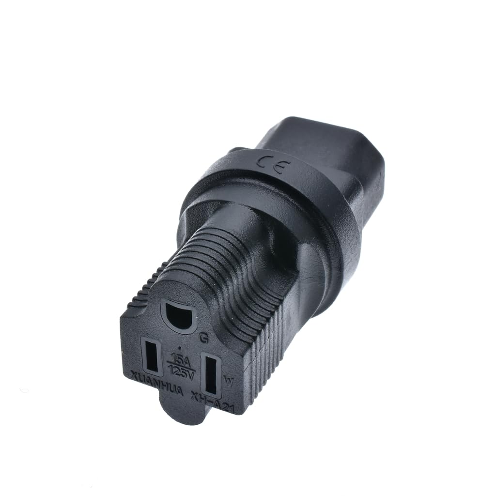 Tekit C14 US Plug Adapter Power Converter,USA 3 Prong NEMA 5-15R Female to IEC 60320-C14 Male Electrical Adapter,IEC320 C14 Male to US 3 Prong Female…