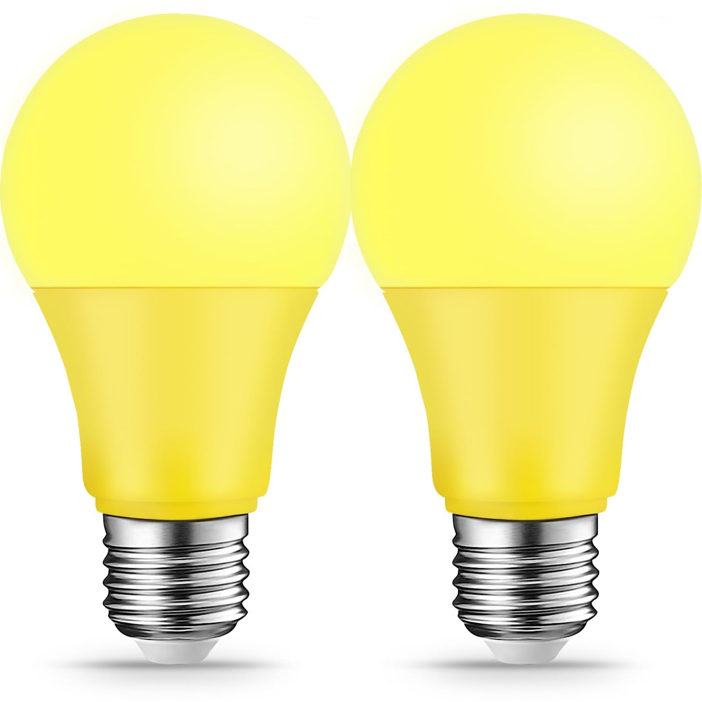 KQHBEN Bug Light Bulbs LED Yellow Bulb for Outside, 9W (6W Equivalent), E26 Base Amber Bug Light for Porch, Patio, Deck, Backyard, Hallway