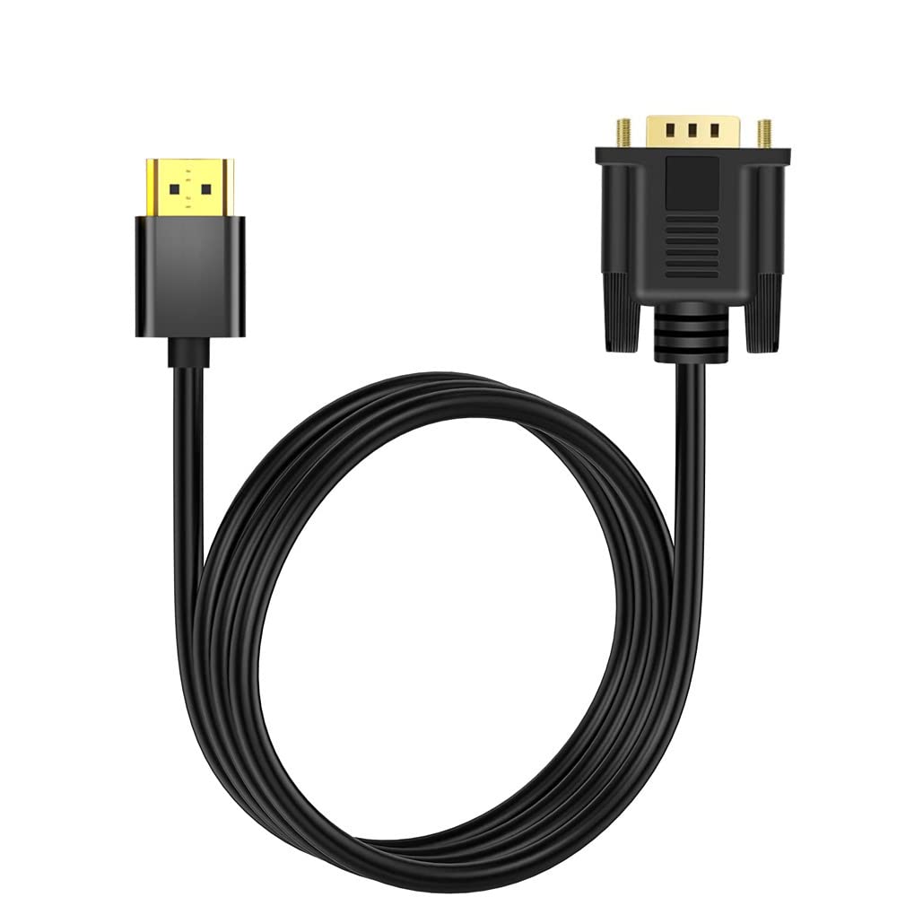 HDMI to VGA Cable Adapter VGA to HDMI Cable Male to Male Gold-Plated for PC Computer Laptop Video Adapter Converter for Monitor Projector Hdmi-To