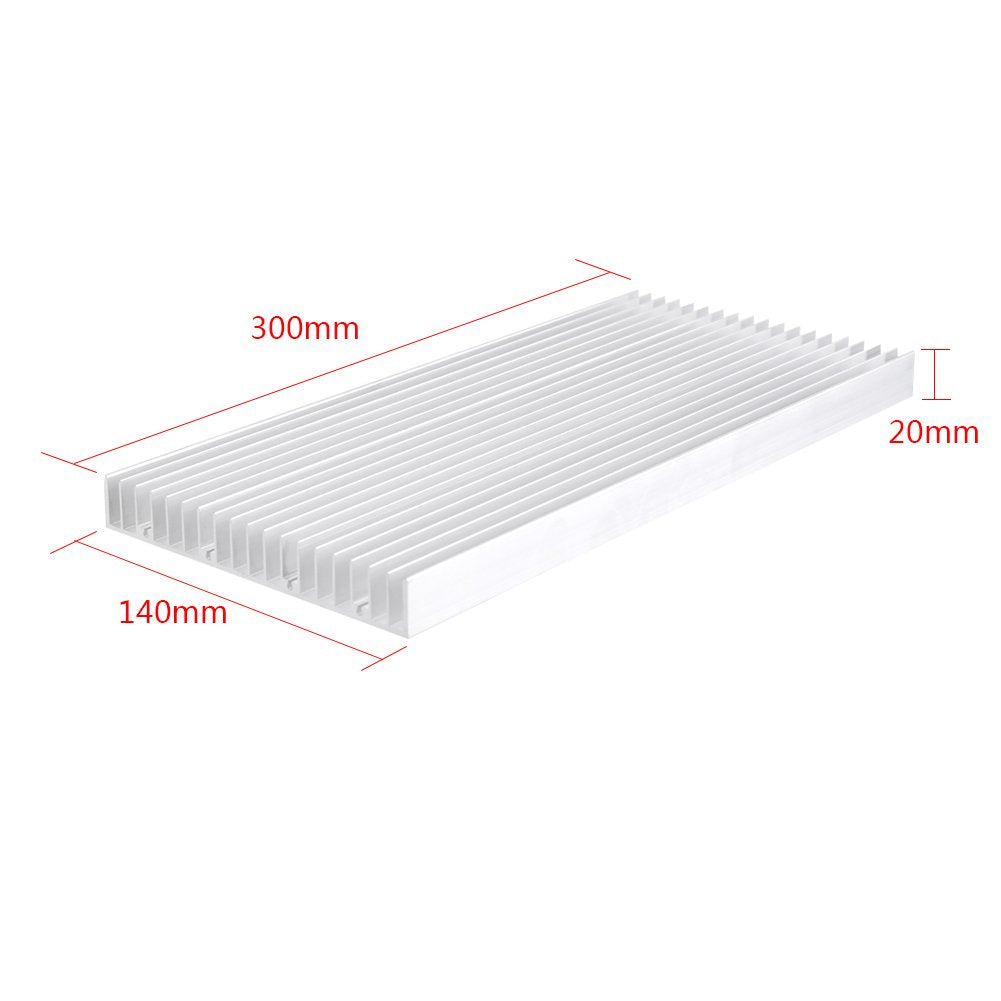 Aluminum Heatsink, Heat Sink Heat Cooling Cooler for High Power Led Light 300 × 140 × 20MM