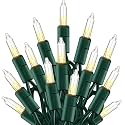 TW SHINE Warm White Christmas Lights Outdoor, 20FT 100 Count Incandescent Christmas Light Indoor, Waterproof Christmas Tree String Lights for Xmas