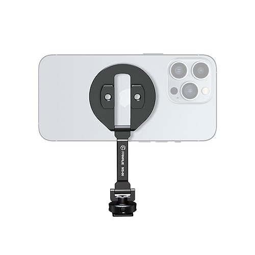 FANAUE Magnetic Phone Tripod Mount, Cold Shoe Phone Holder for Camera, Aluminum iPhone Tripod Mount Adapter with 1/4”Threaded Hole, Compatible
