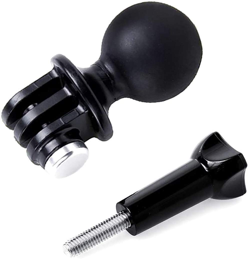 AngelReally 1" Ball Mount Universal Head Adapter with Thumb Screw Fit for Go He 9, 8 Black, 7 Black, 7 Silver, 7 White, 6, 5, 4, 3+, 5Session, MAX