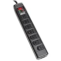Tripp Lite 7 Right Angle Outlet Surge Protector Power Strip, 6ft. Cord, Right Angle Plug, 1440 Joules, Tel/Modem Protection, Safety Covers, 50K