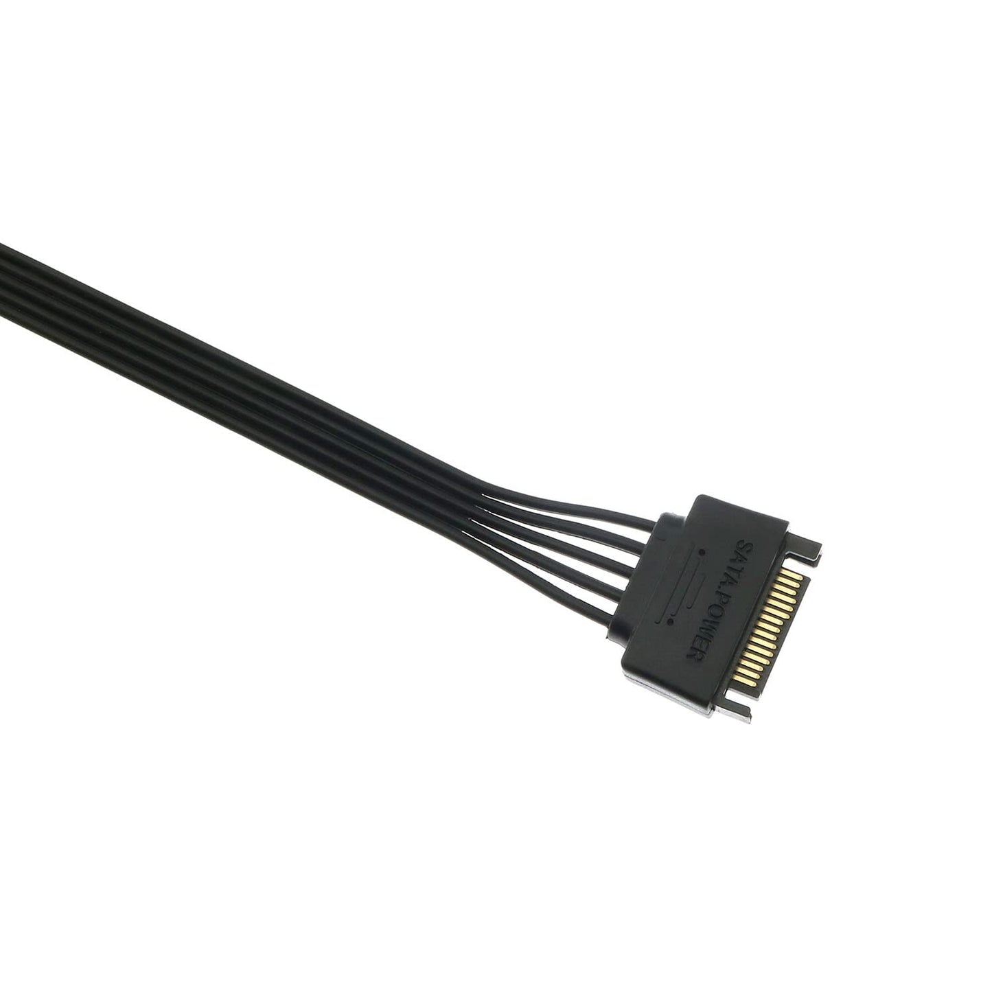 BLLNDX SATA Power Extension Cable 2PCS 11.8Inch Black 15Pin SATA Male to Female Extender Cable Adapter for HDD, SSD, Optical Drives, DVD Burners, PCI